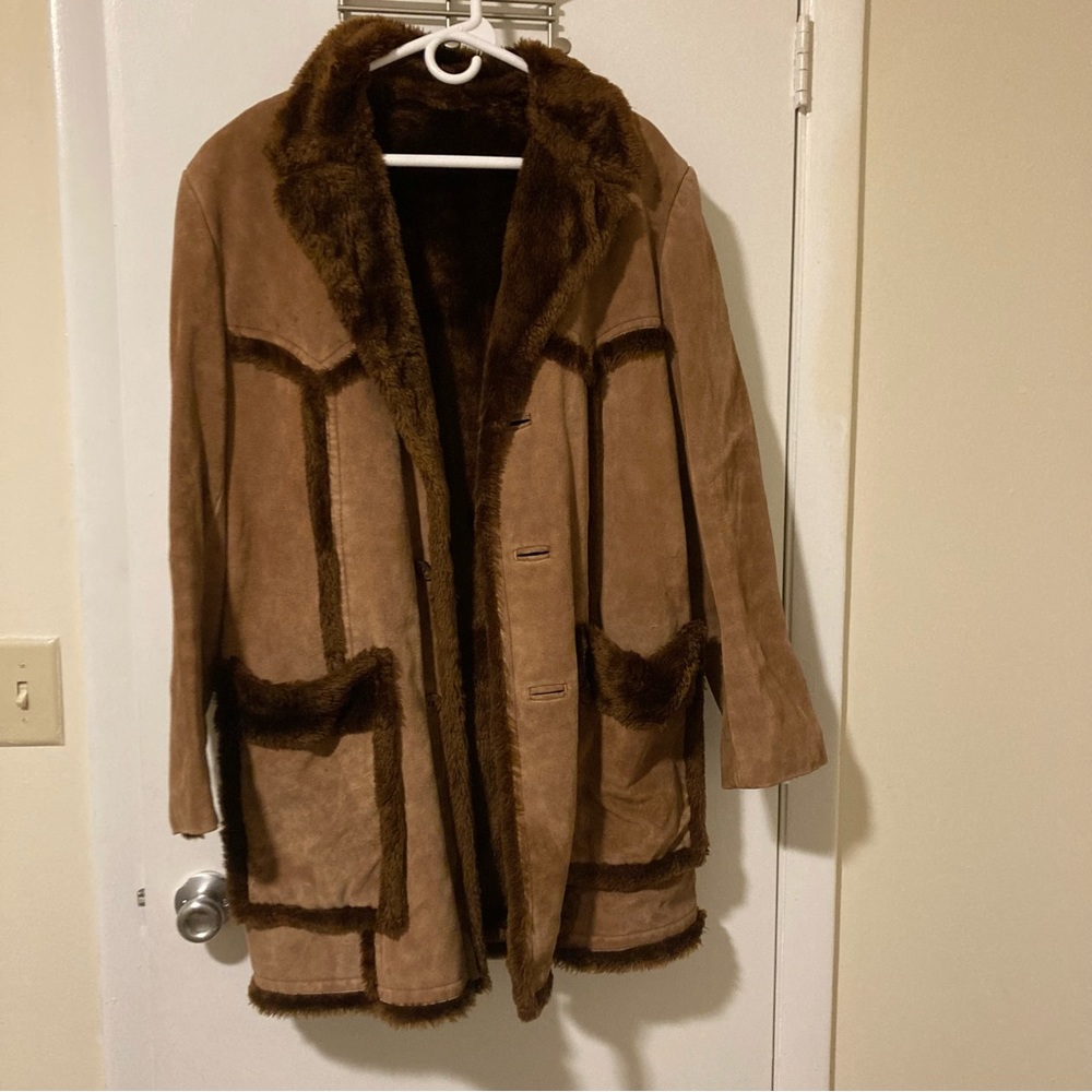 Vintage Shearling Brown Suede Coat